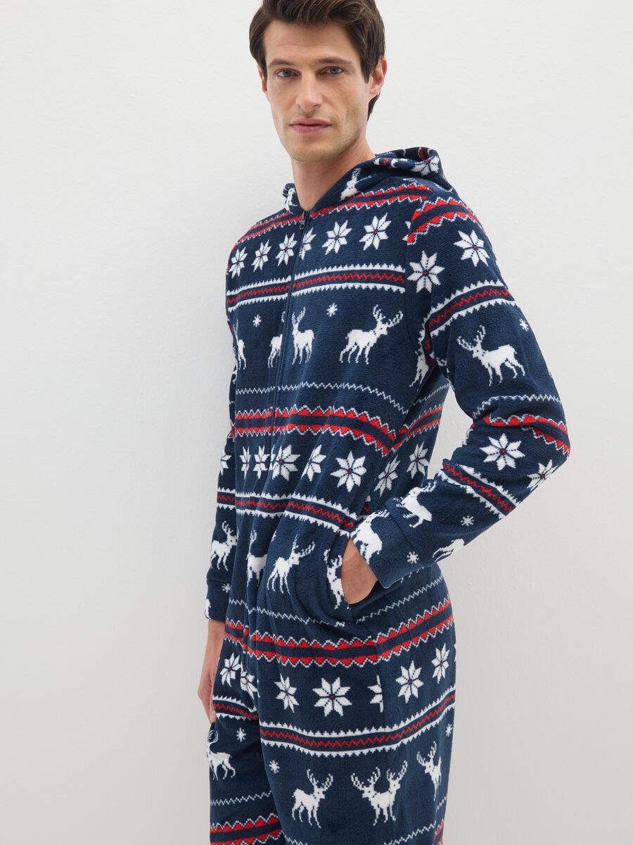 Multicolour fleece pyjamas with regular fit and Christmas pattern_3