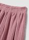 Pantaloni rosa wide leg a coste con vita elasticizzata_1
