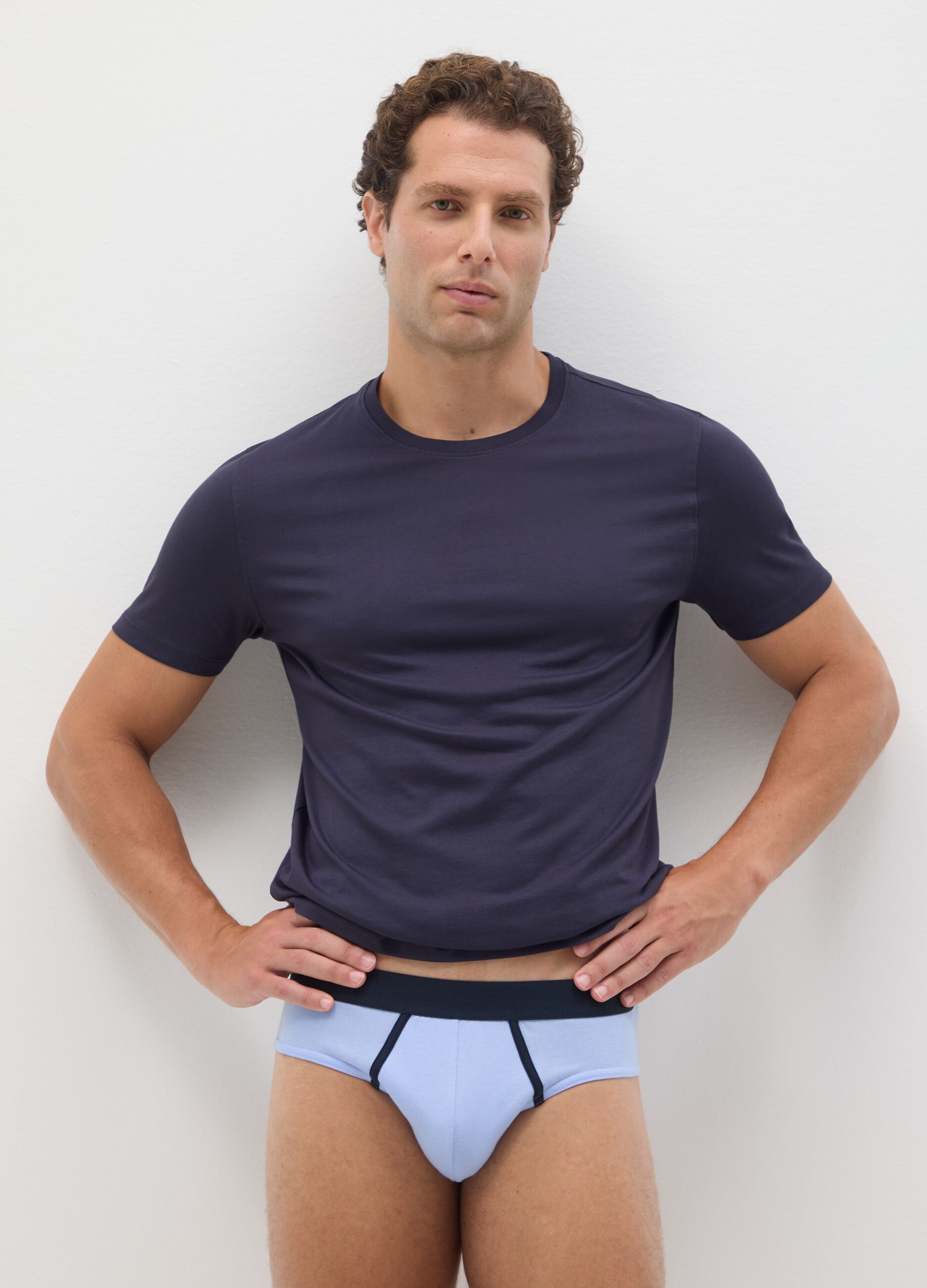 Set of multipack pure cotton multicolour regular fit briefs