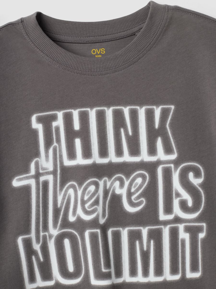 T-shirt grigia girocollo in puro cotone organico_1