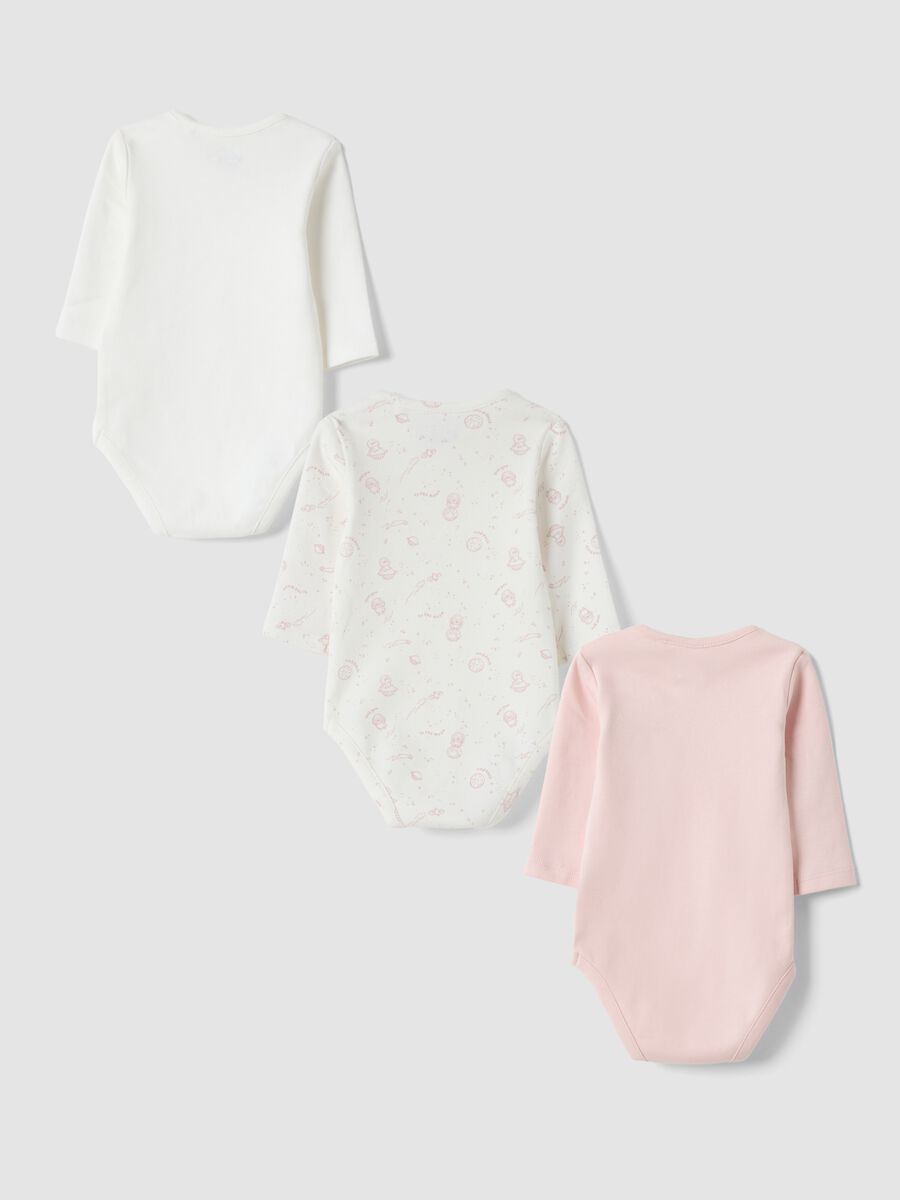 Tripack body rosa e bianchi in puro cotone organico a girocollo_1