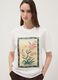 White pure cotton T-shirt with floral print_2