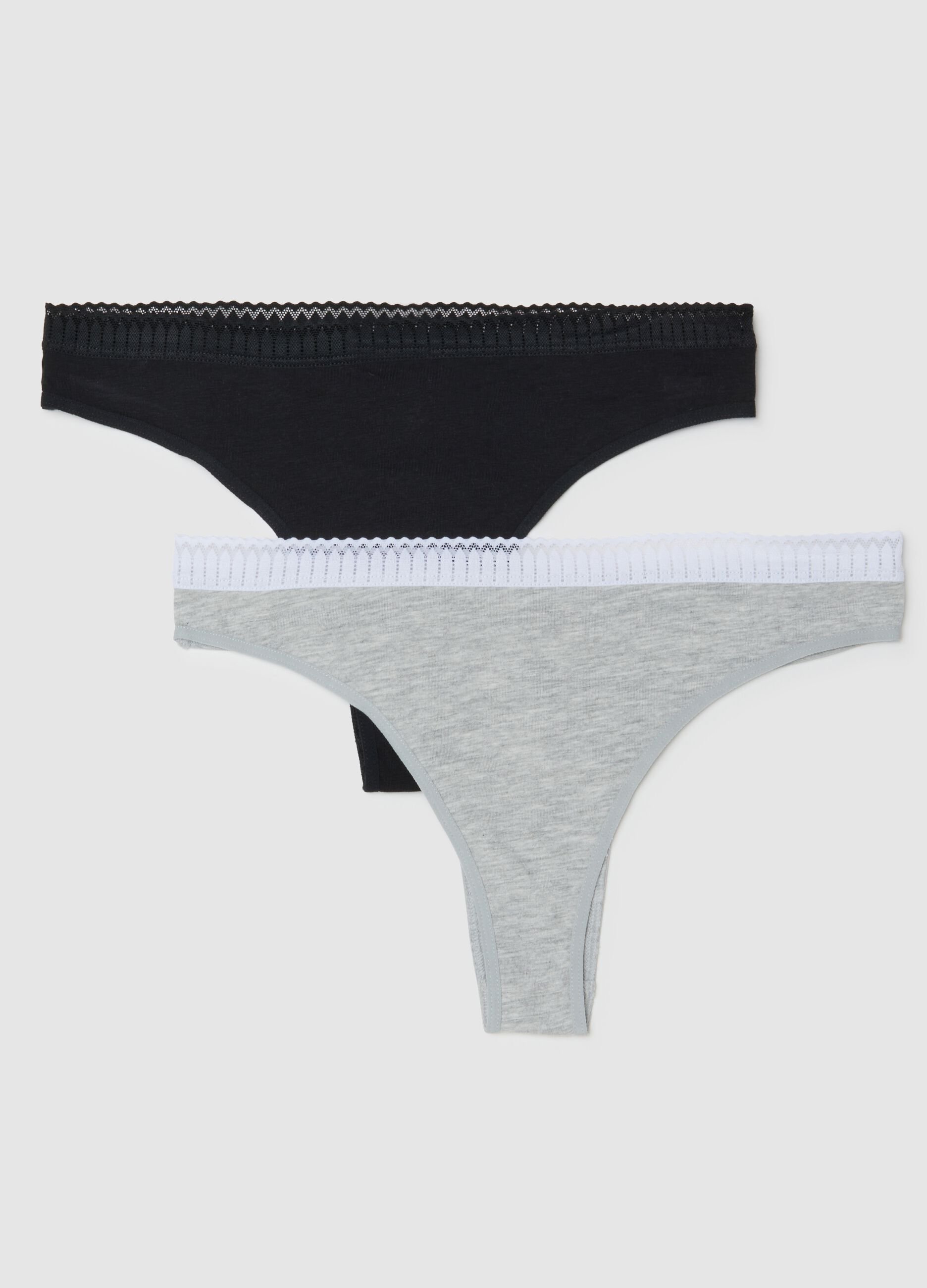 Multi-colour regular fit Brazilian brief twin pack in stretch cotton