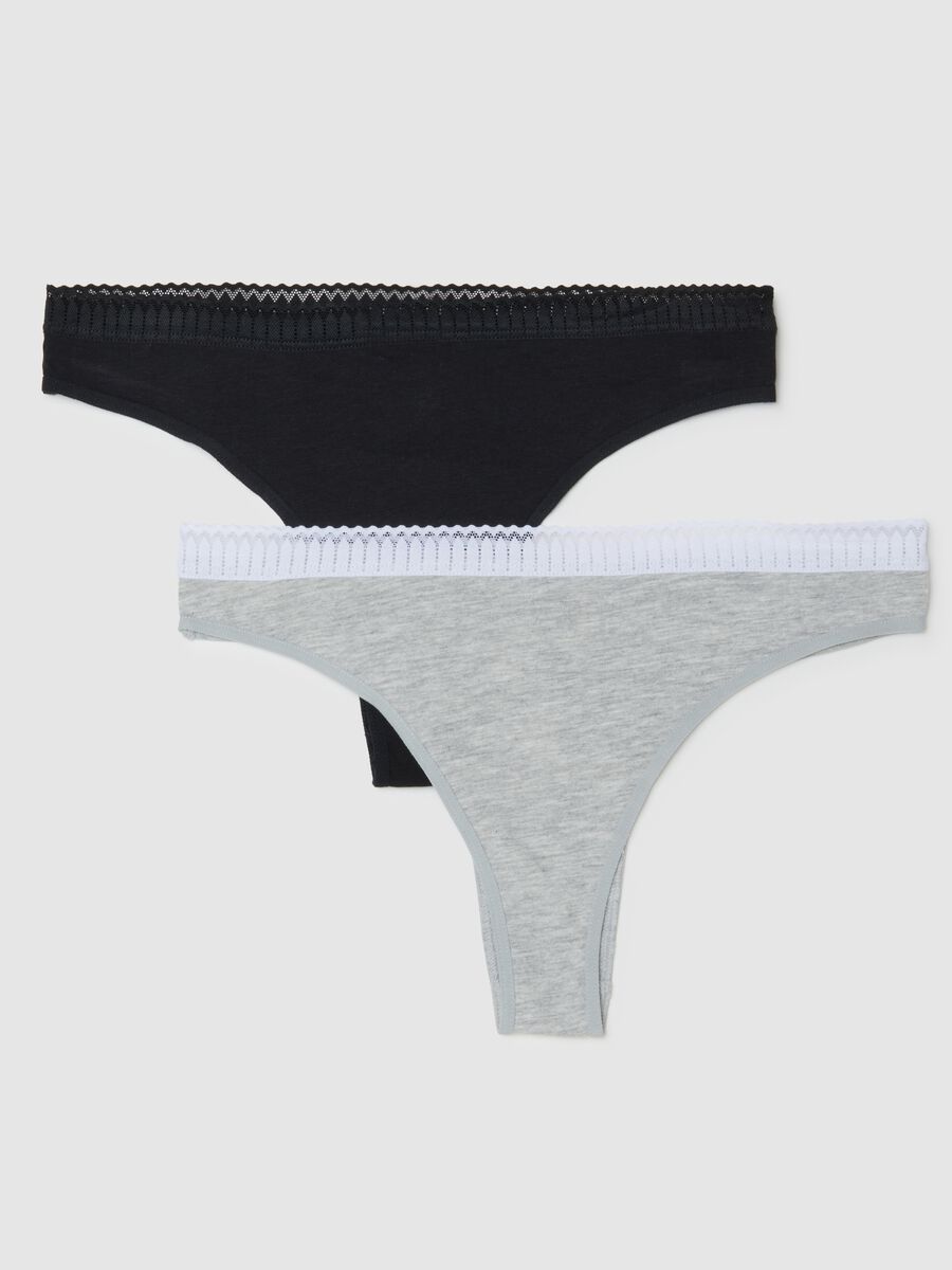 Multi-colour regular fit Brazilian brief twin pack in stretch cotton_0