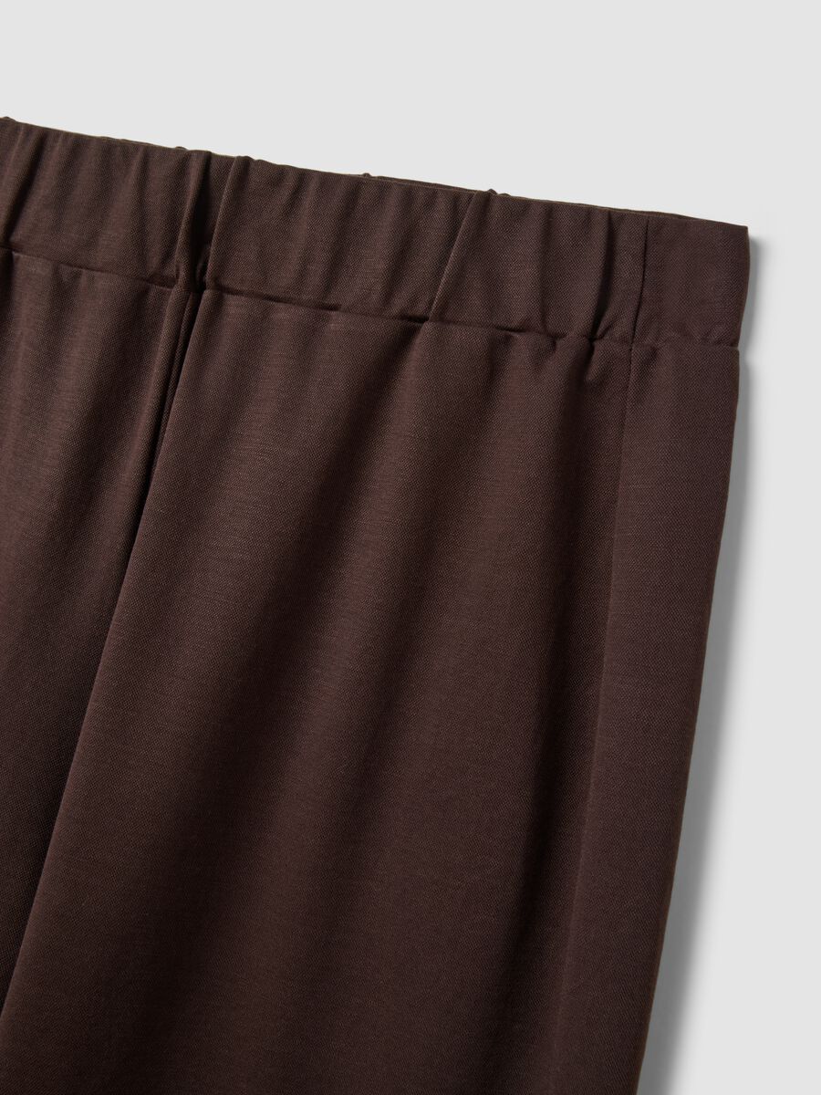 Pantaloni culotte marroni in misto viscosa Culotte Fit_5