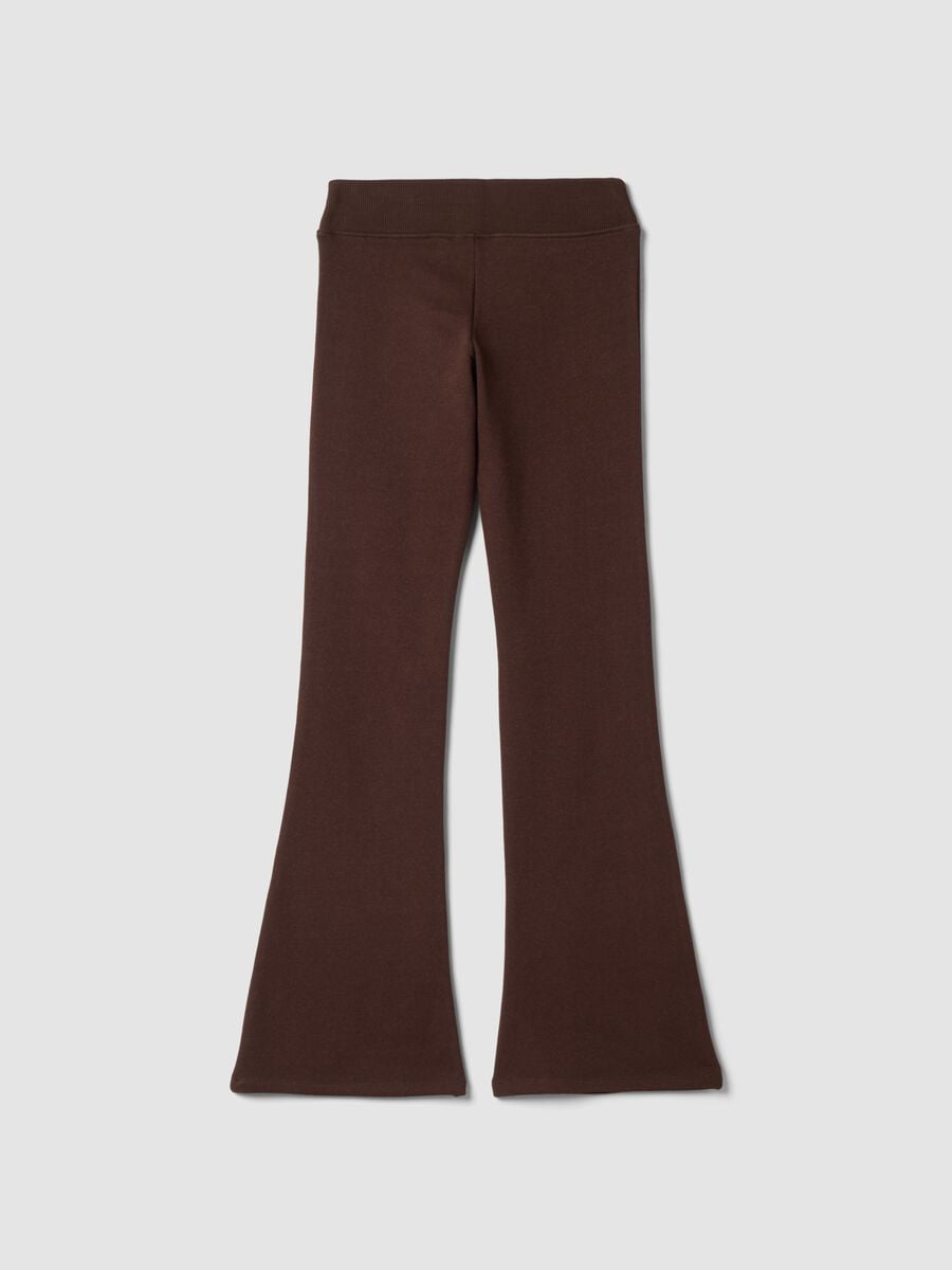 Brown flared stretch-cotton trousers_2