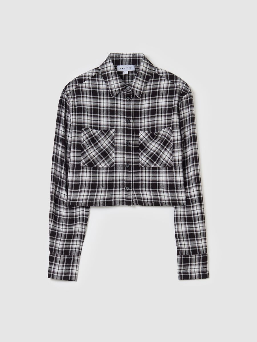 Camicia crop in flanella check_4