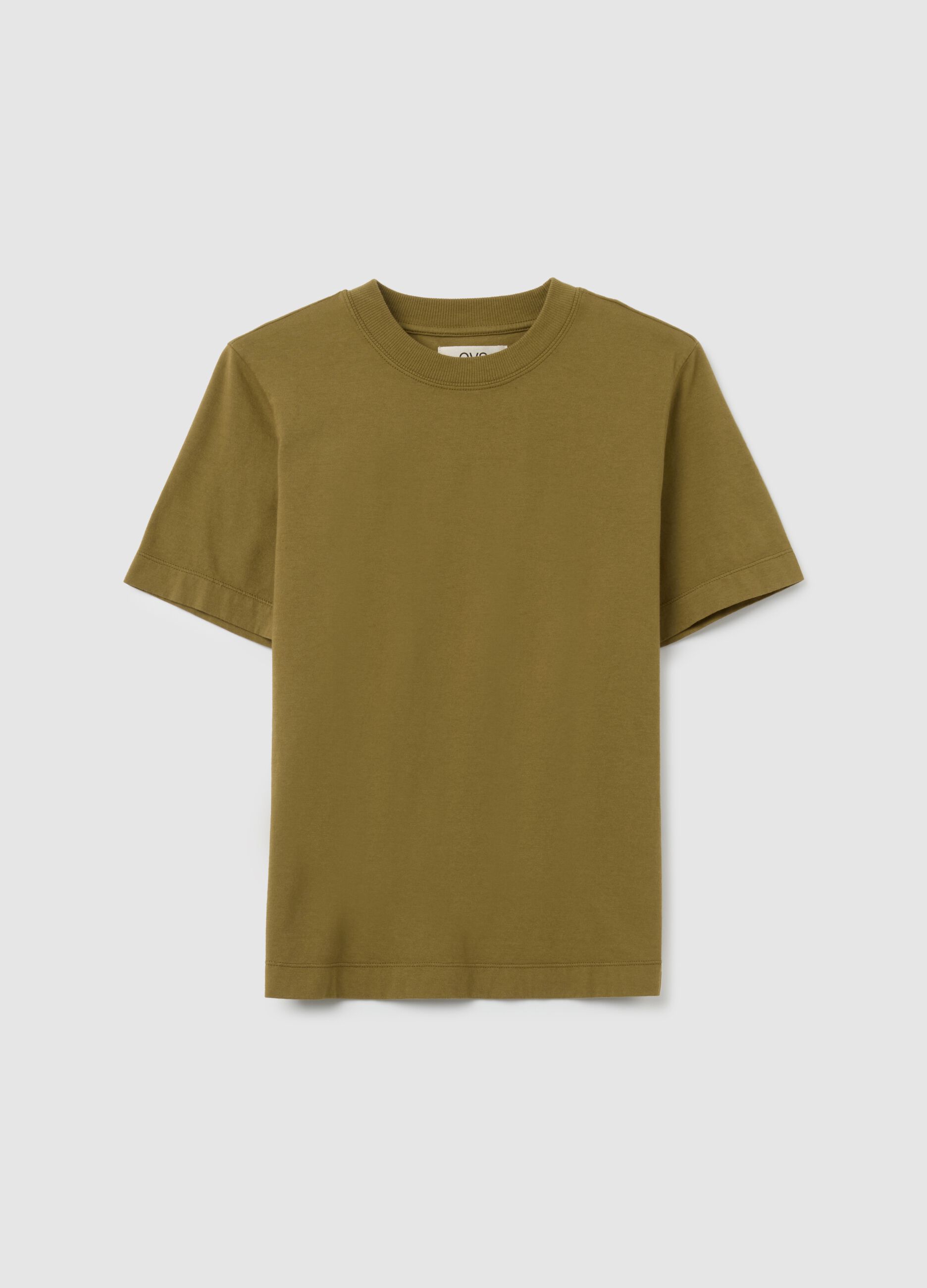Women's green T-shirt in pure Italian cotton regular fit