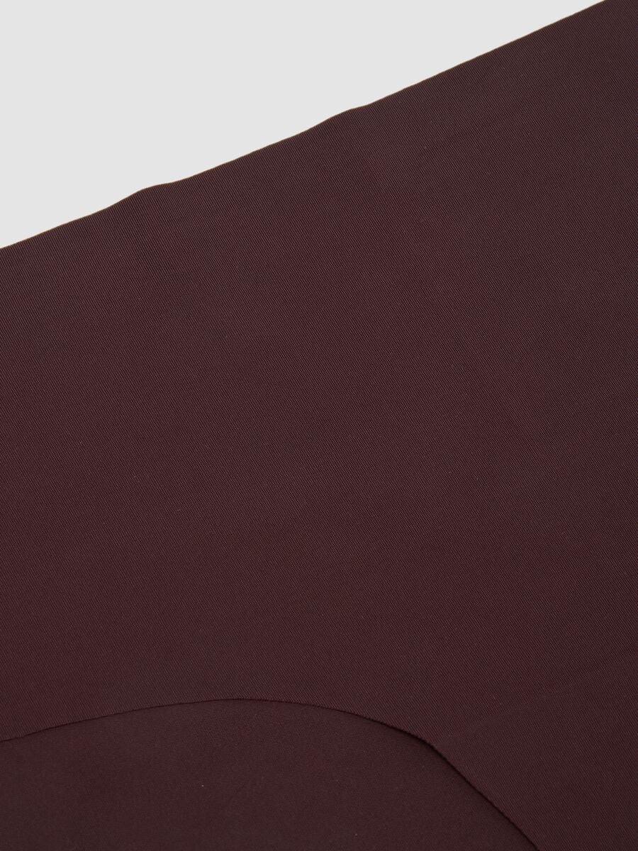 Slip hipster marrone in microfibra elasticizzata con vita regular_5