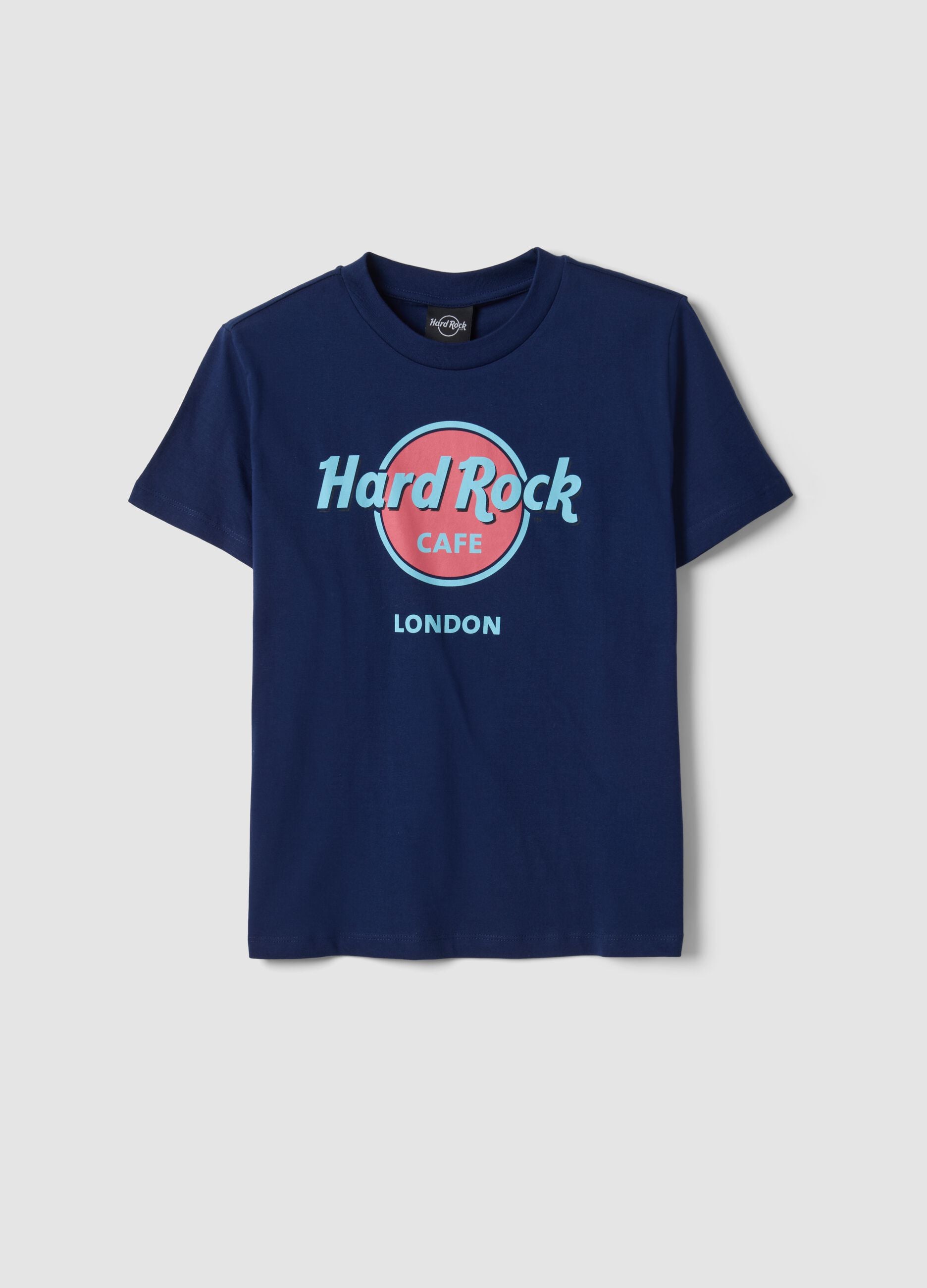 Blue pure cotton T-shirt with Hard Rock Cafe logo