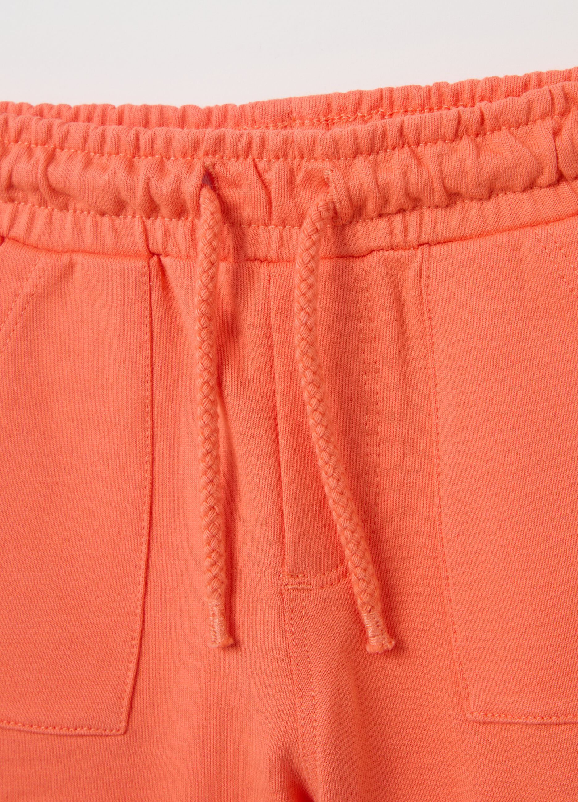 Bermuda shorts in French terry with drawstring