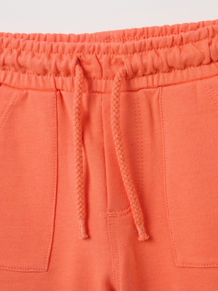 Bermuda shorts in French terry with drawstring_2