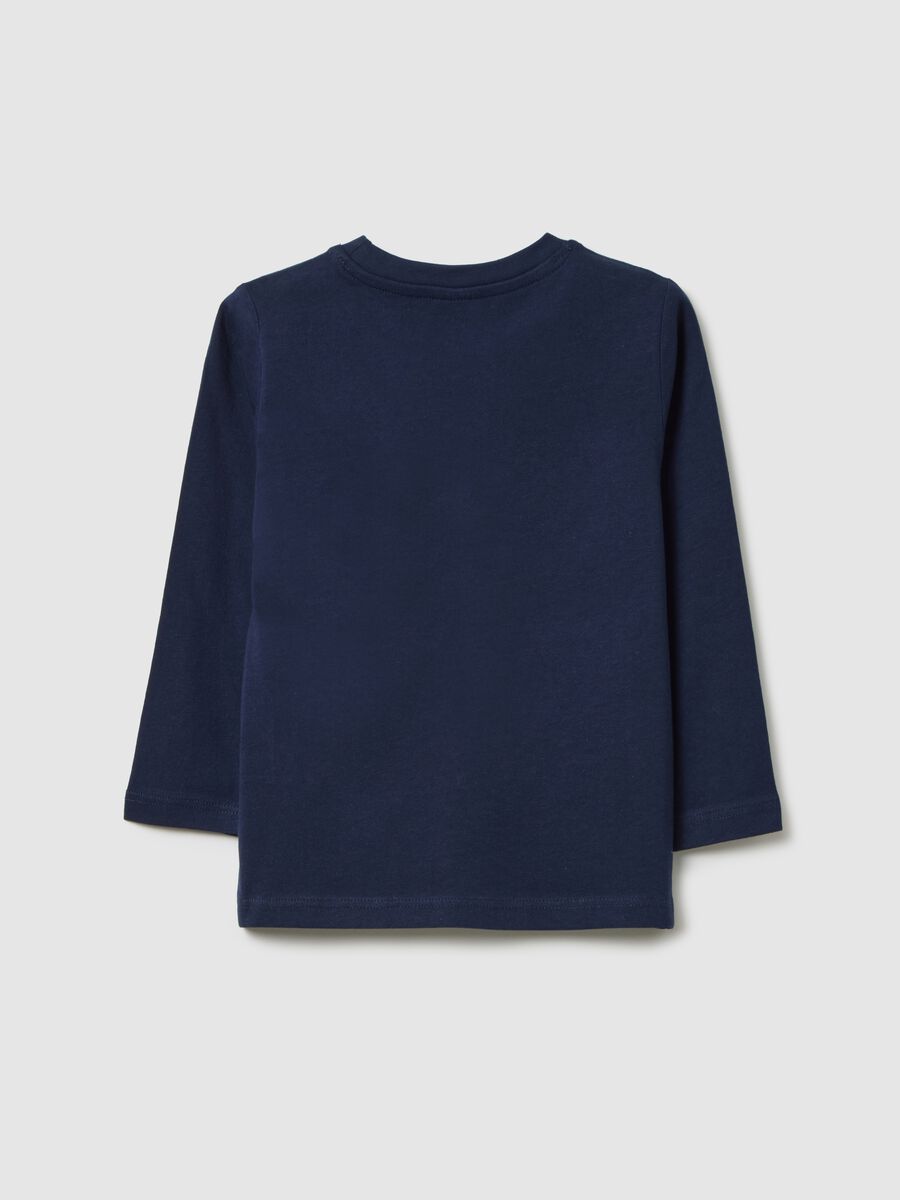 Maglietta da bambino in puro cotone blu regular fit_1