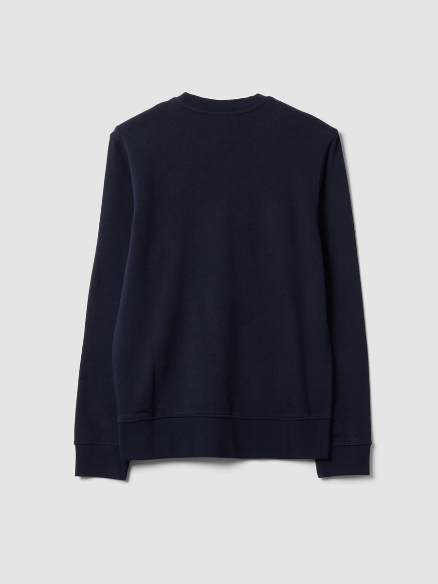 Blue crew-neck sweatshirt in cotton blend, regular fit_5