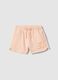 Shorts in misto cotone rosa da bambina regular fit con cuore_0