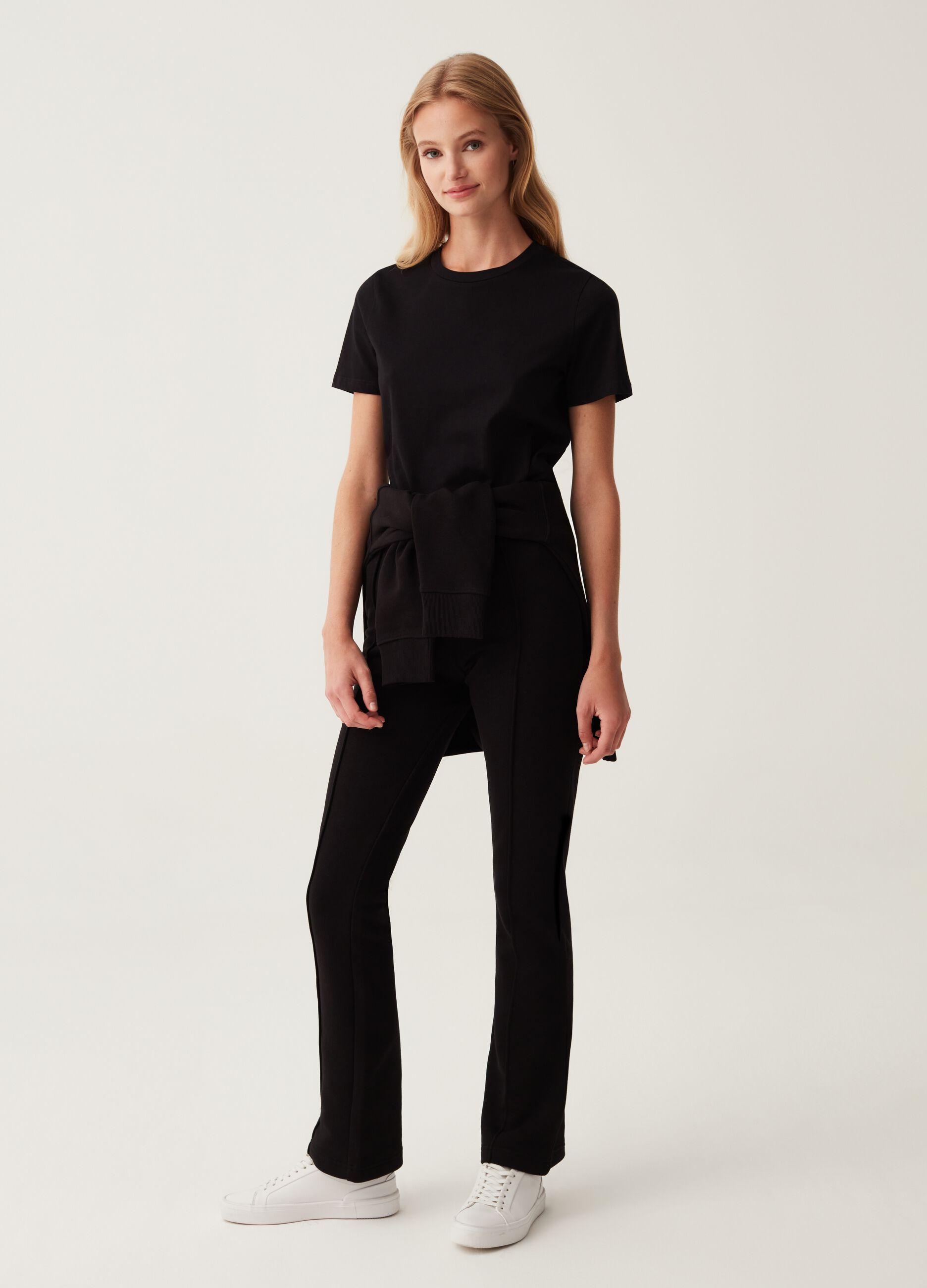 T-shirt in cotone con scollo rotondo