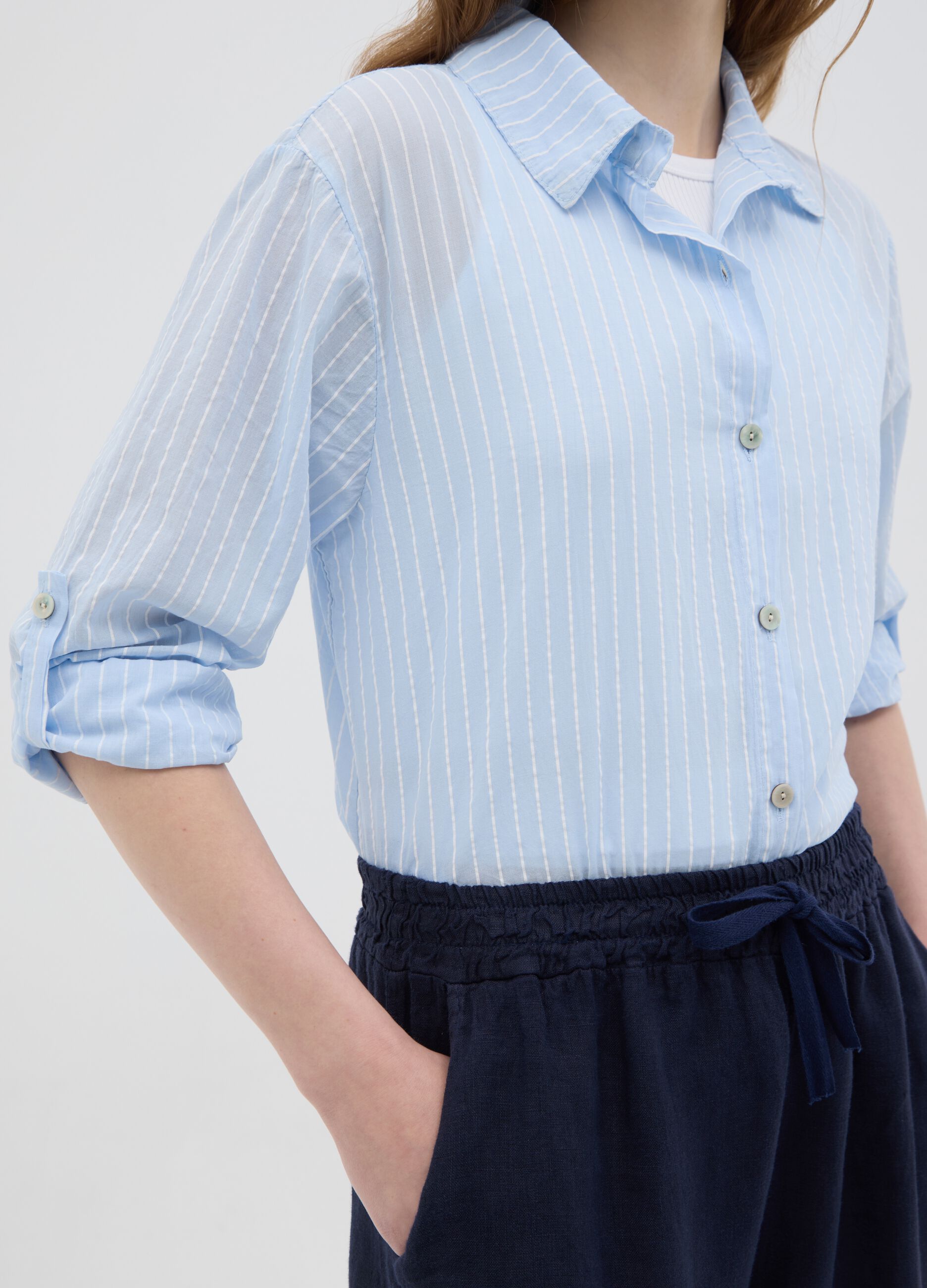 Women's Oversized Multicolour Pure Cotton Regular Fit Shirt