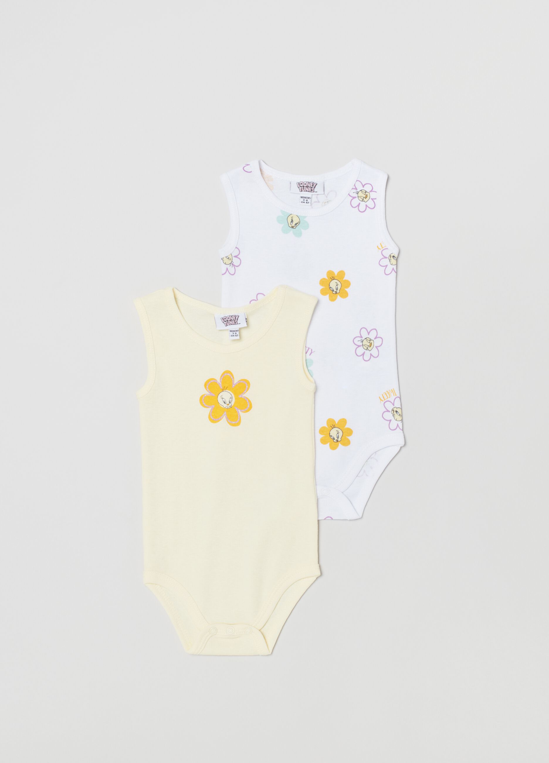 Bipack body in cotone con stampa Titti_0