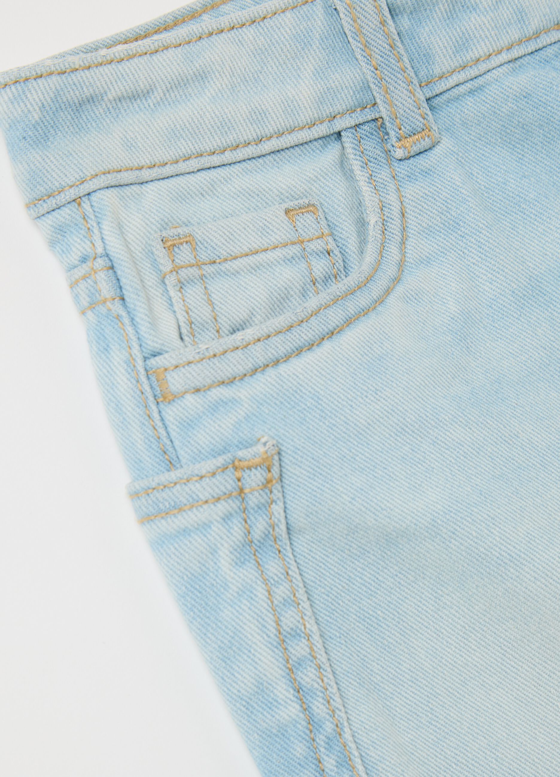 Denim shorts with pockets and diamanté stars