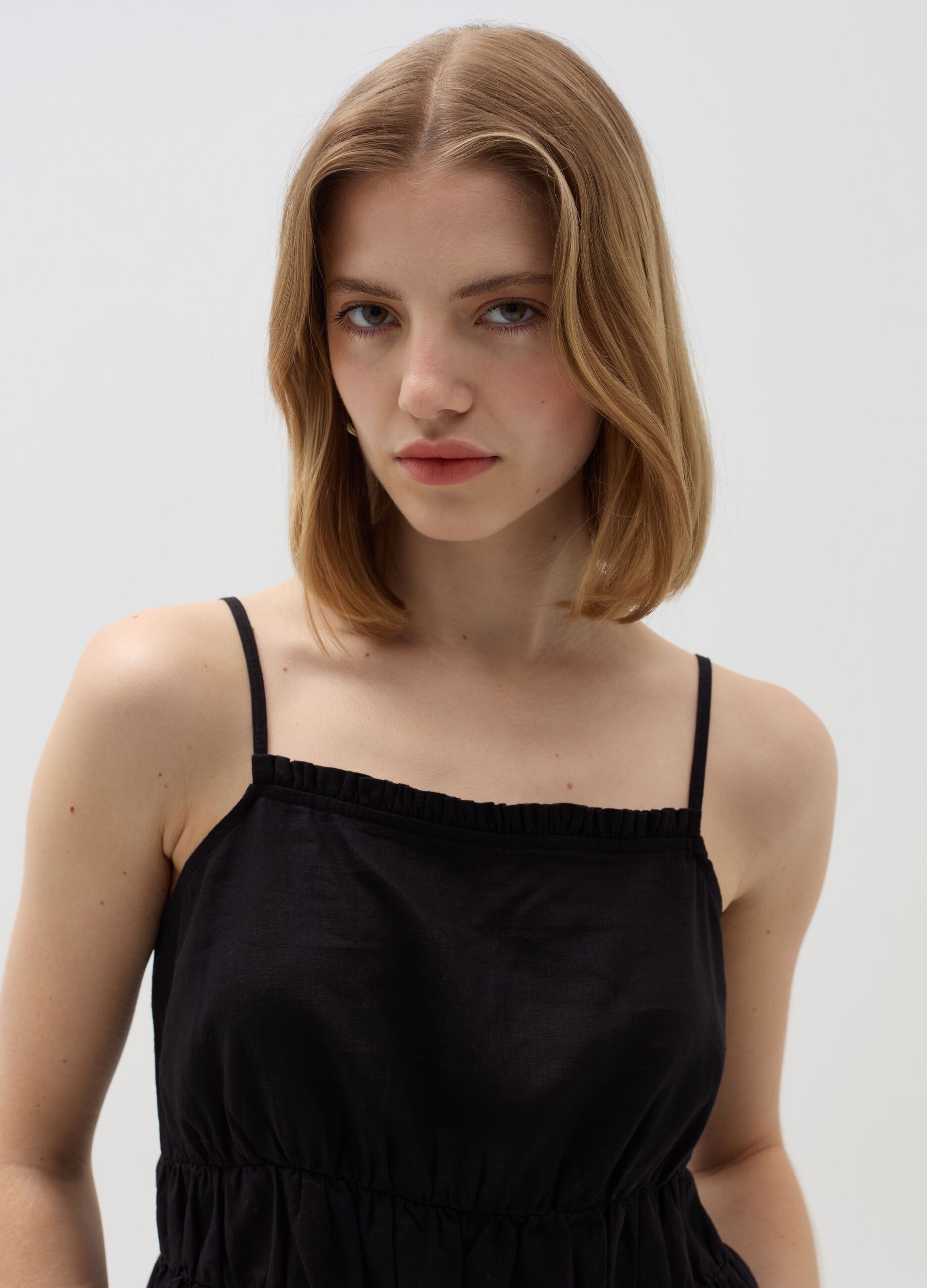 Top with flounce and buttons