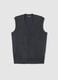 Grey viscose blend regular fit gilet_0
