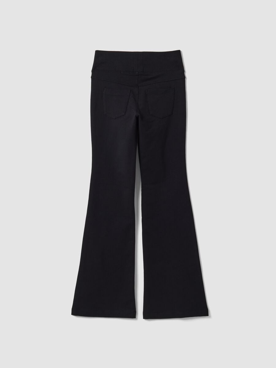 Treggings neri flare fit in cotone elasticizzato per ragazza_5