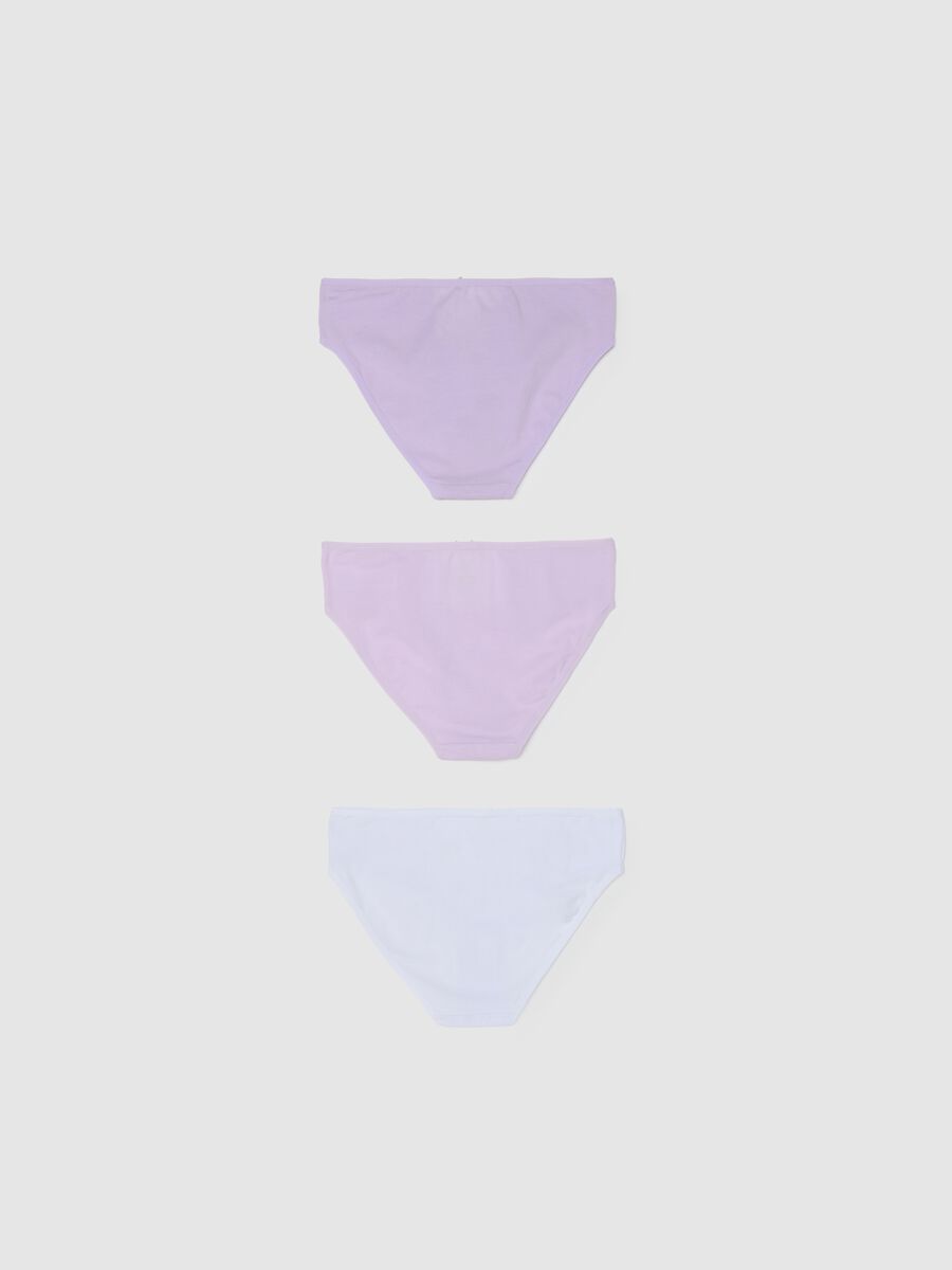 Tripack of multicoloured cotton blend girls' briefs with regular fit_1
