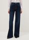 Blue Stretch Cotton Wide Leg Jeans_1