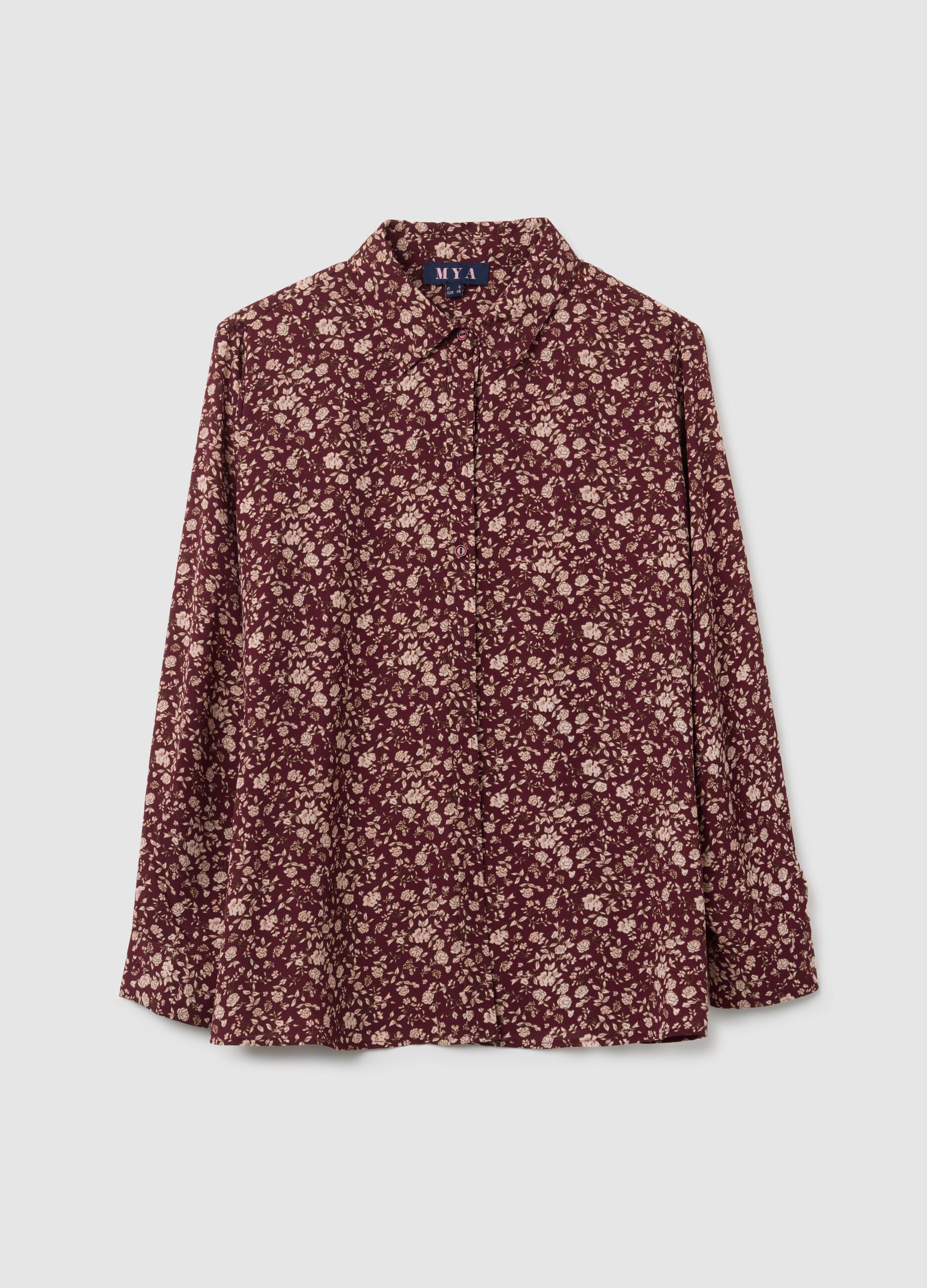 Multicolour mixed fabric regular fit shirt