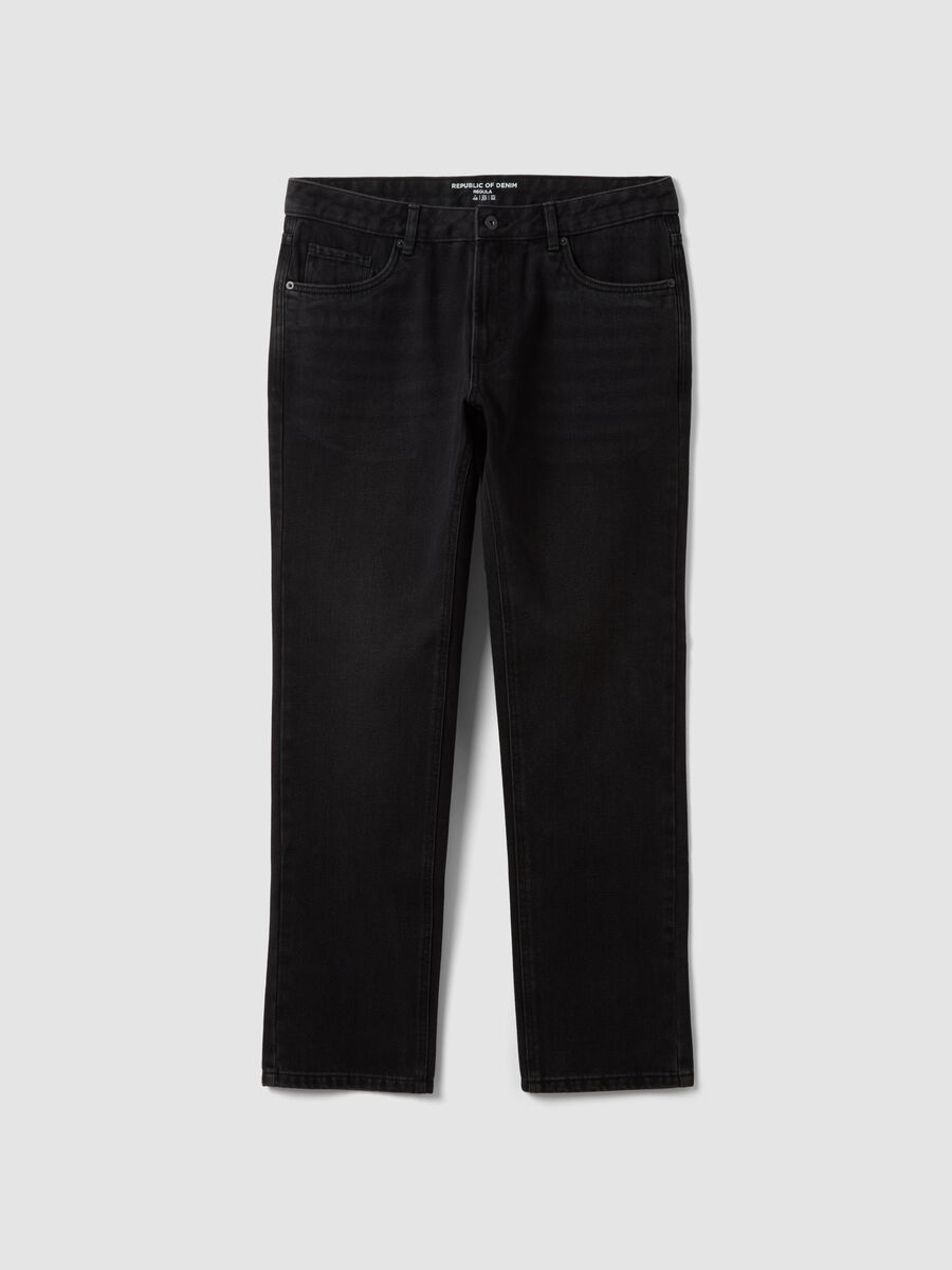 Black regular-fit jeans in a cotton, lyocell and viscose blend_0