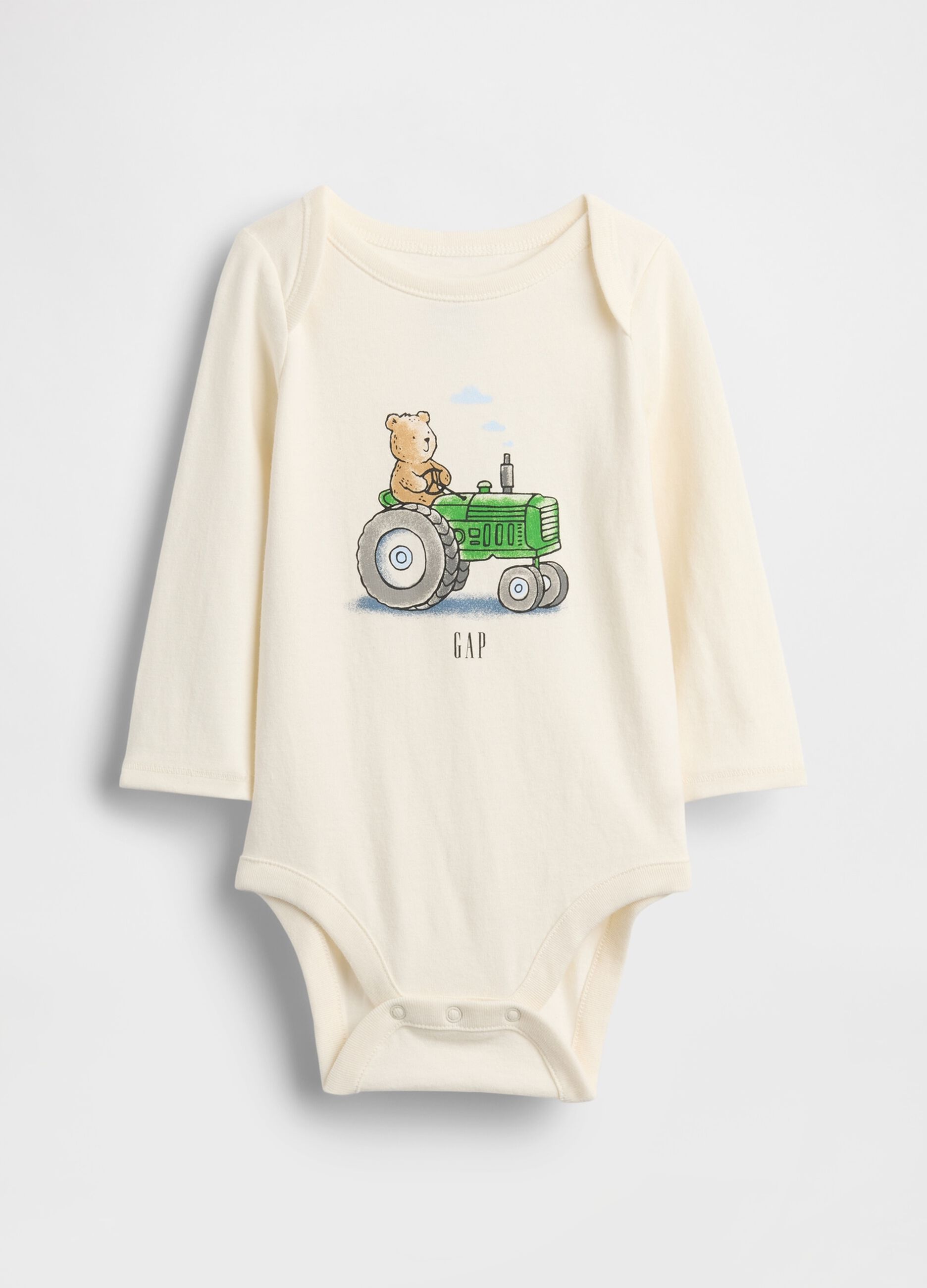 Long sleeve white cotton bodysuit