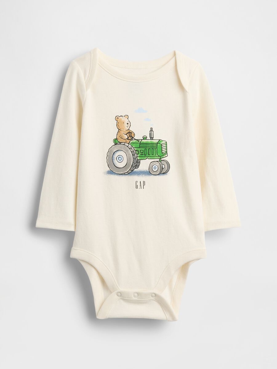 Long sleeve white cotton bodysuit_0