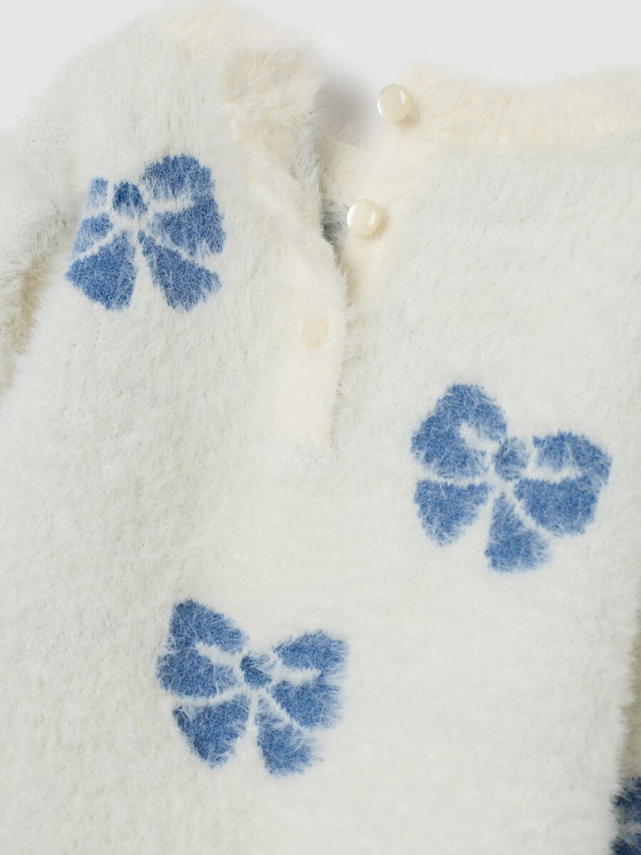Maglione da bimba bianco regular fit con stampe_3