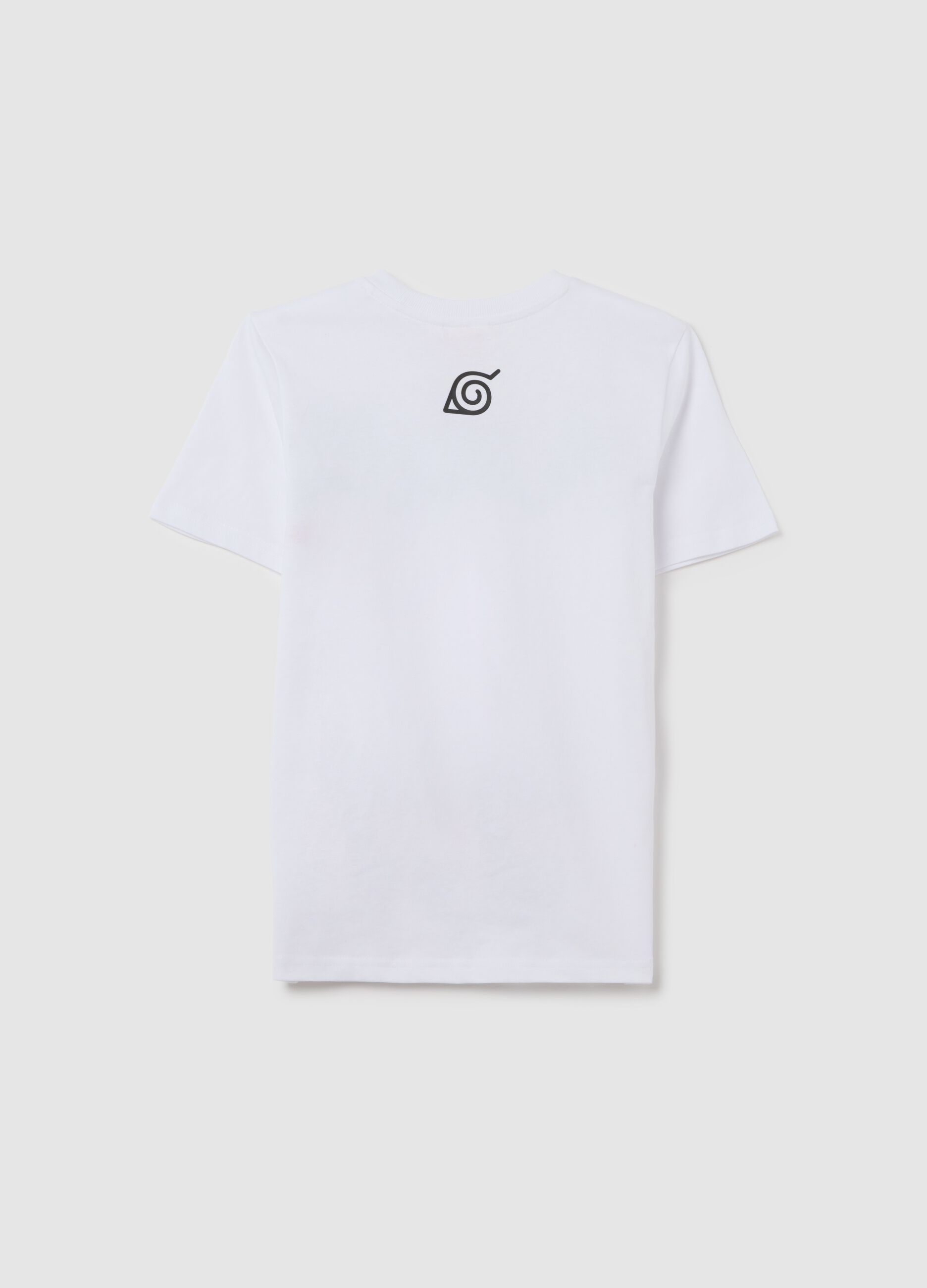 Boys’ oversized white T-shirt in 100% cotton with Naruto print