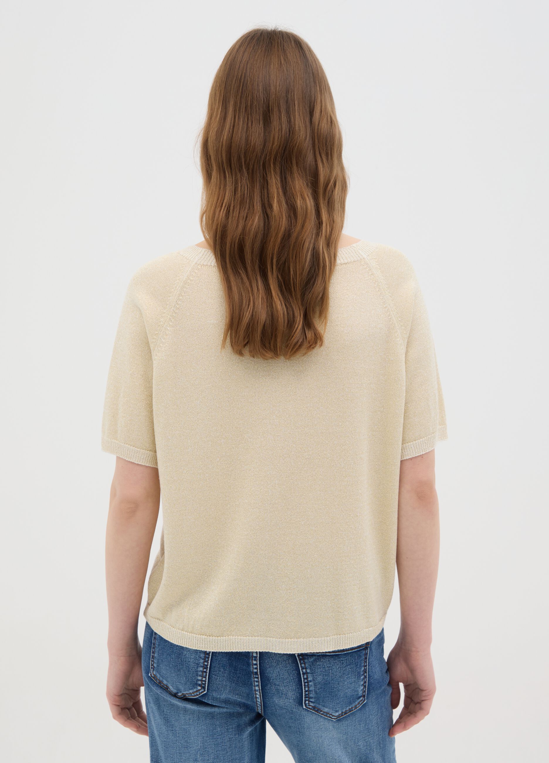 Women's multicolour regular fit top with boat neckline