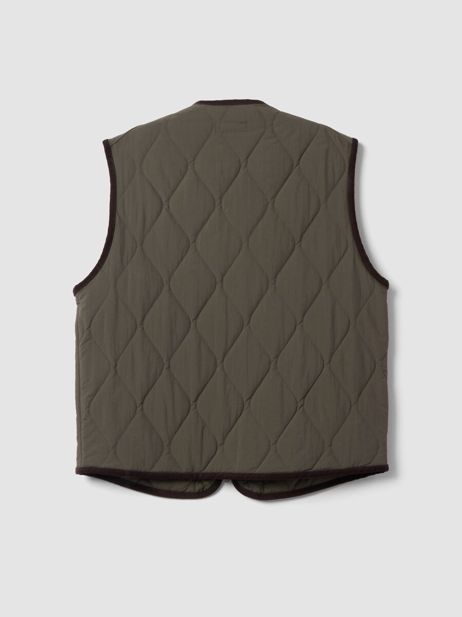 Green quilted gilet with zip, regular fit_6
