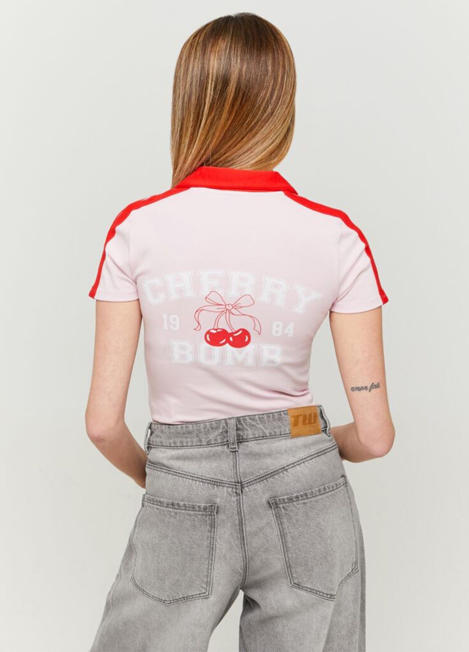 Pink T-shirt with Cherry print