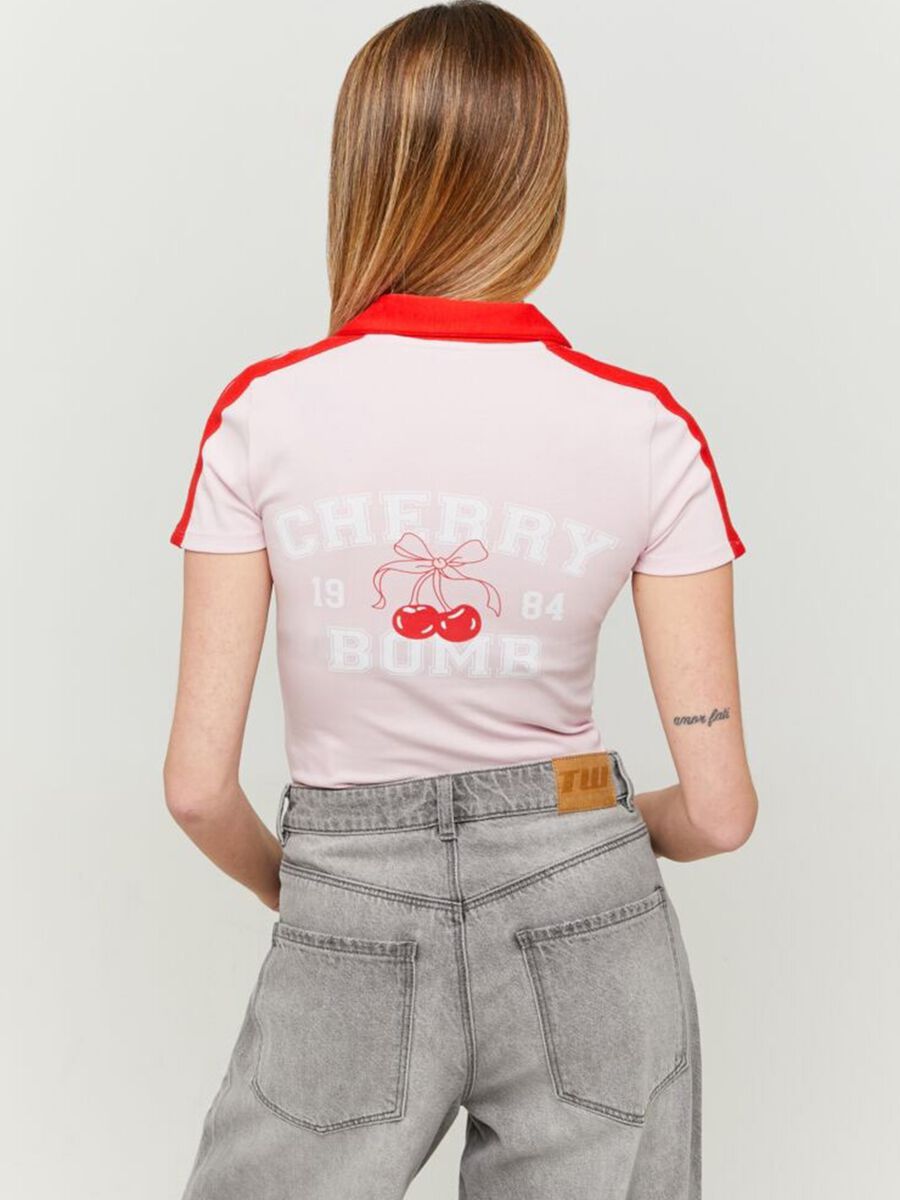 Pink T-shirt with Cherry print_1