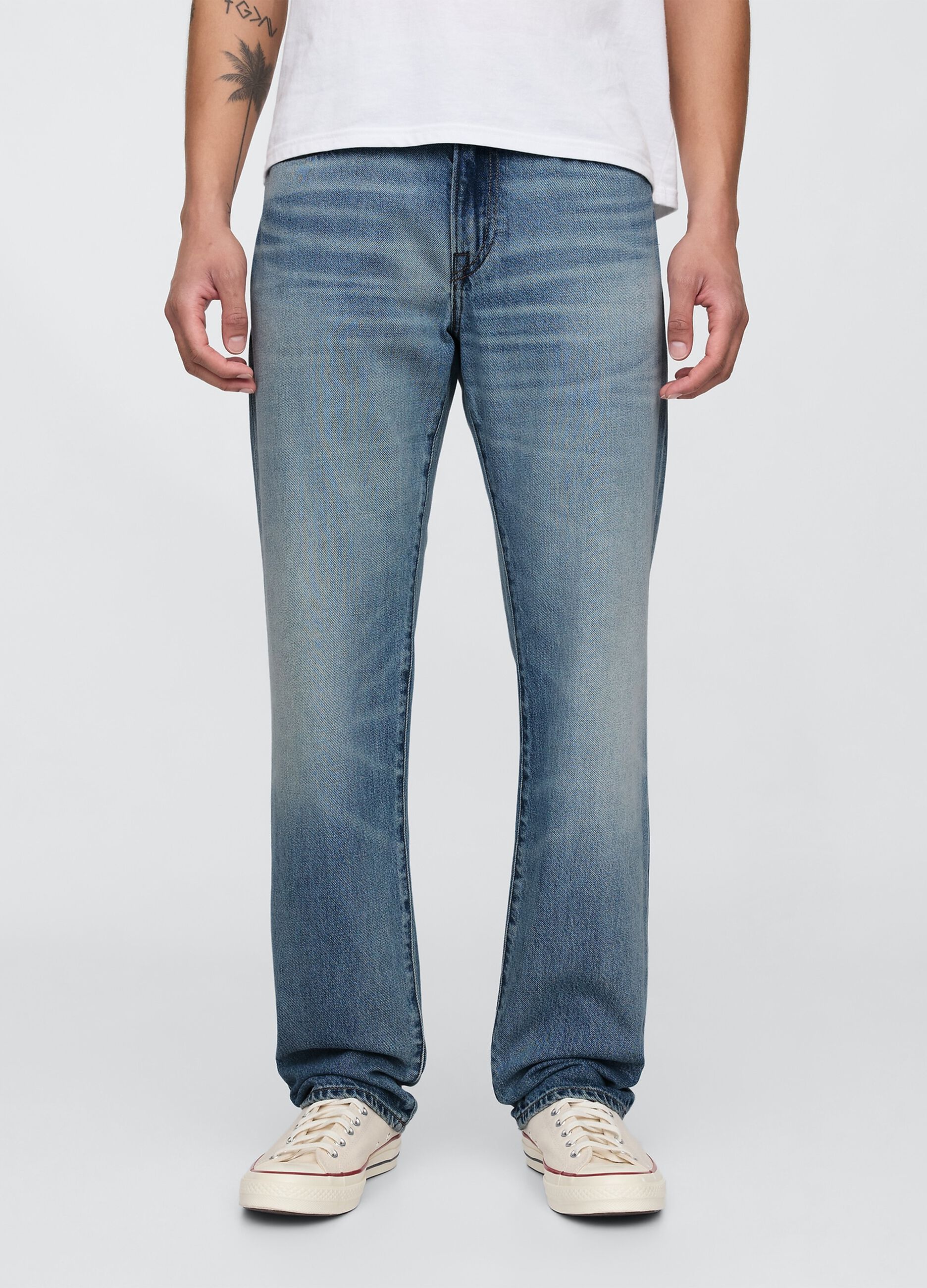 Regular blue jeans in cotton and Lyocell blend
