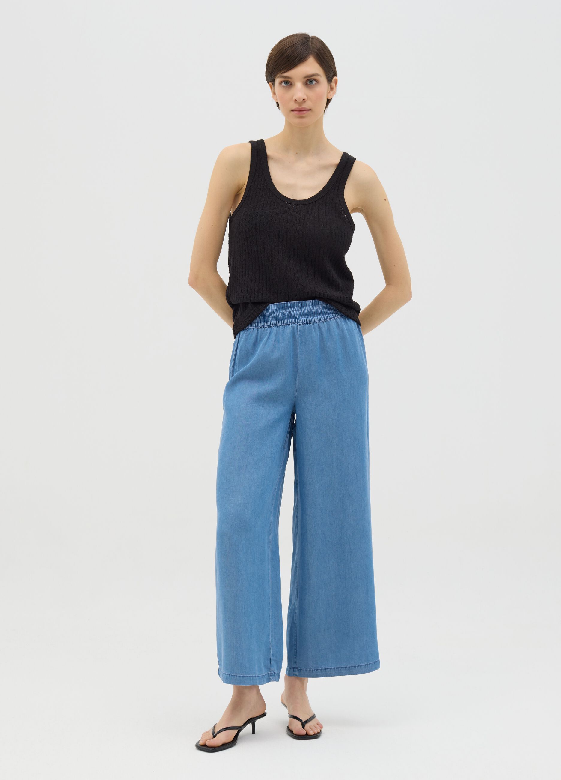Wide-leg jeans in Lyocell