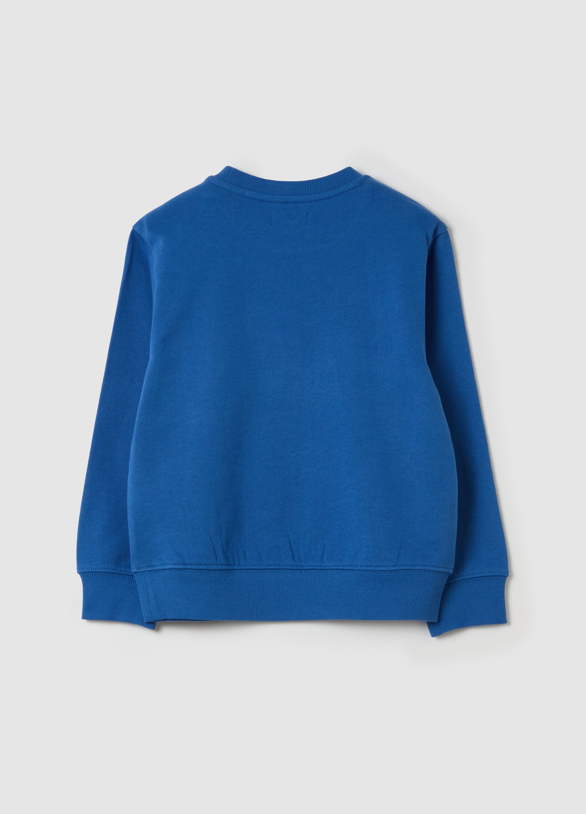 Solid colour sweatshirt with round neck