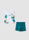 White pure cotton set with top and shorts for baby boy, regular fit_0