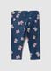 Elasticated Cotton Blue Treggings for Girls with Prints_1