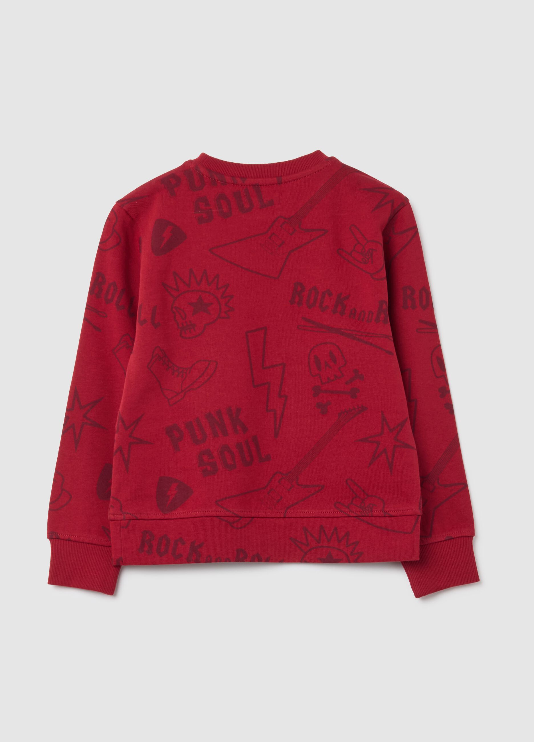 Felpa da bambino in puro cotone rossa regular fit