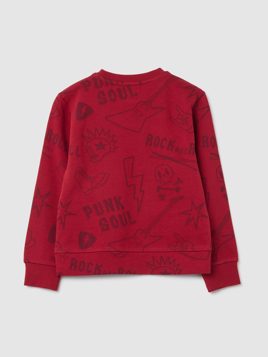 Felpa da bambino in puro cotone rossa regular fit_1