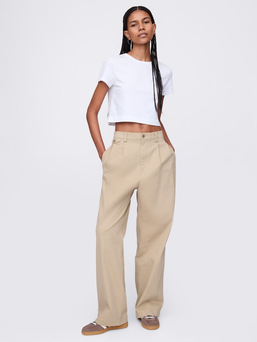 White cropped T-shirt in cotton_1