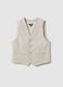 Boys' beige stretch cotton waistcoat slim fit_0