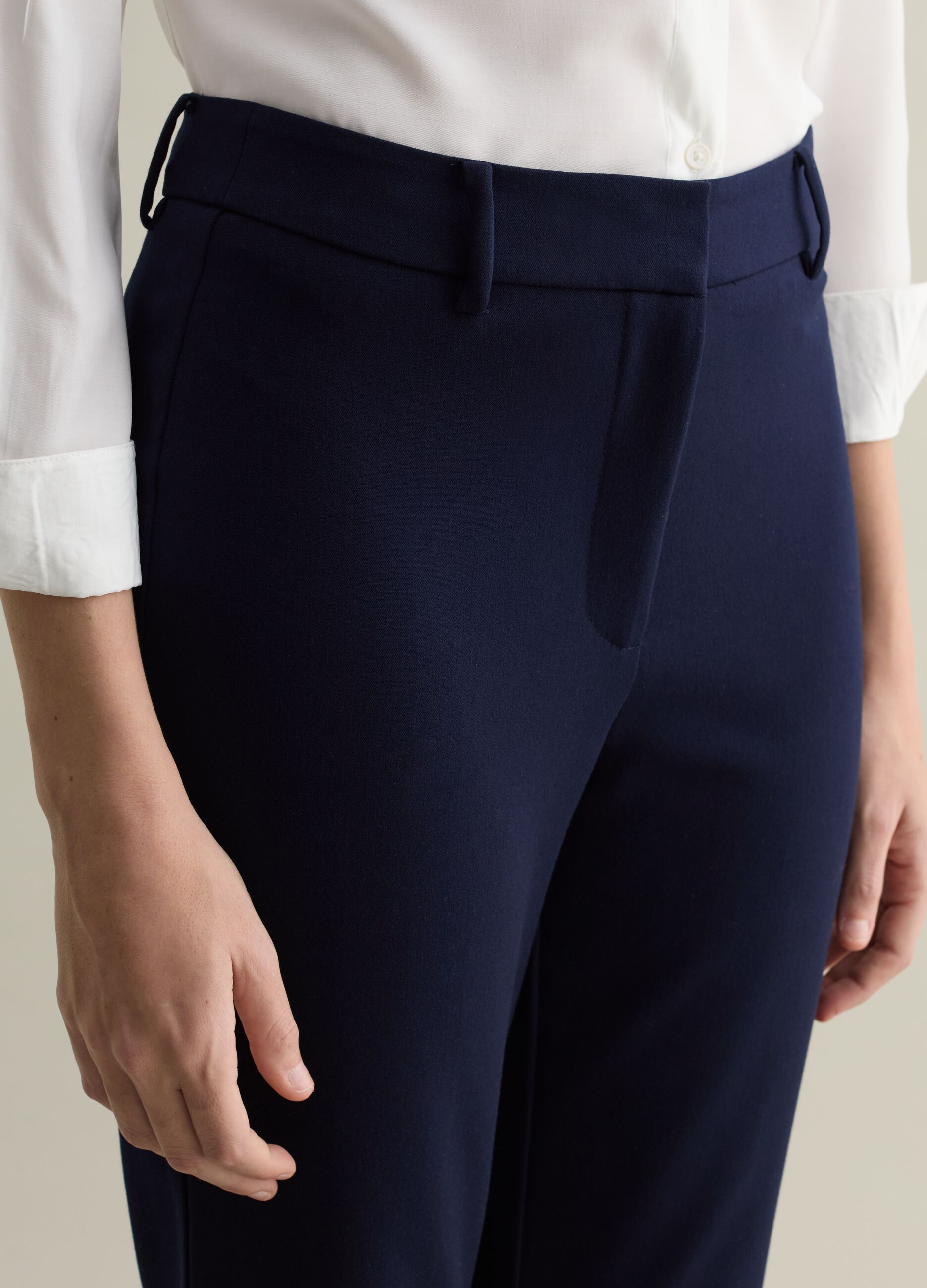 Straight-fit trousers in viscose blend