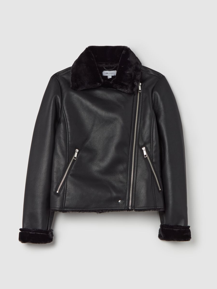 Biker jacket with furry yarn lining_4