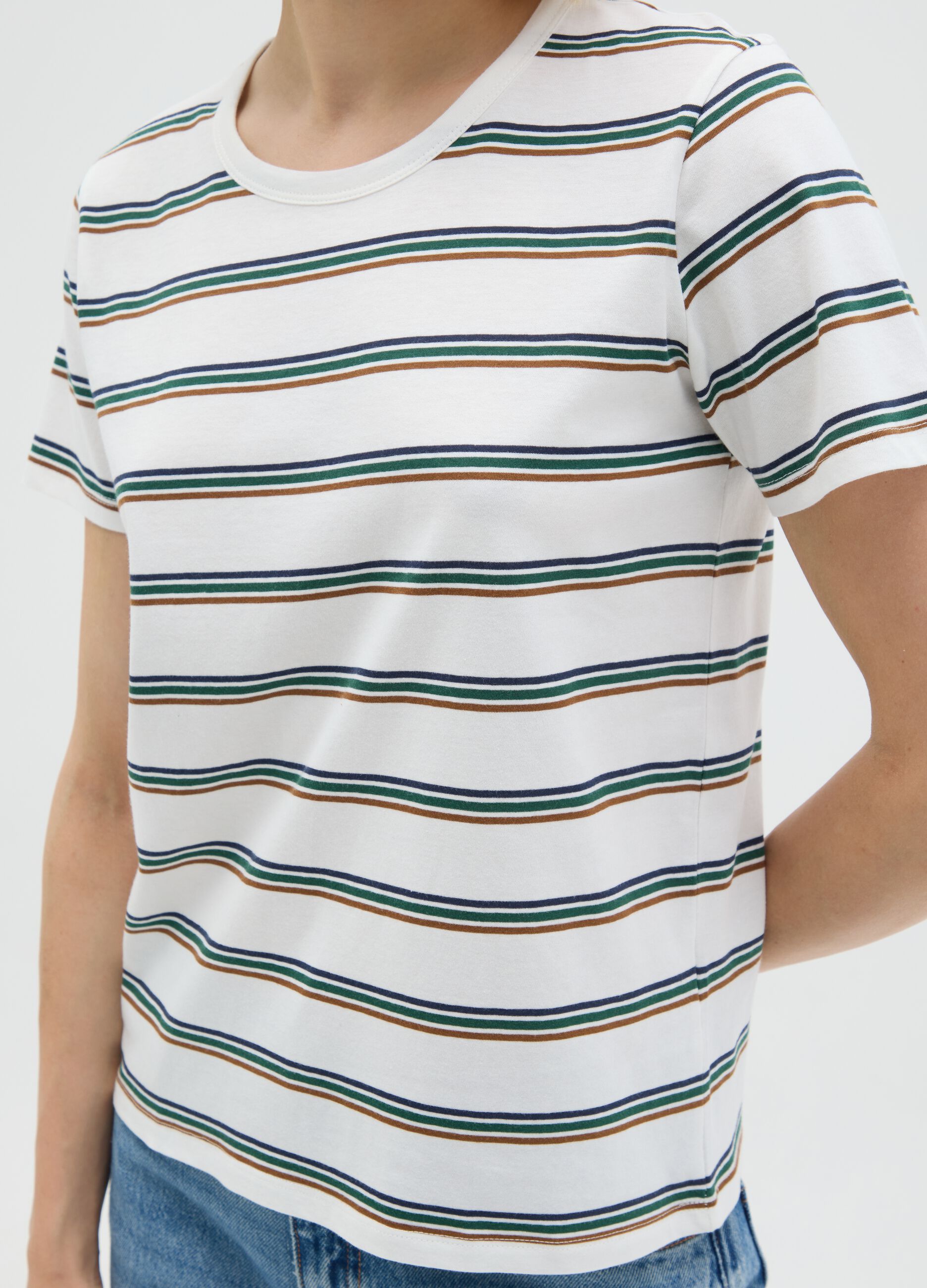 Women's multicolour pure cotton t-shirt